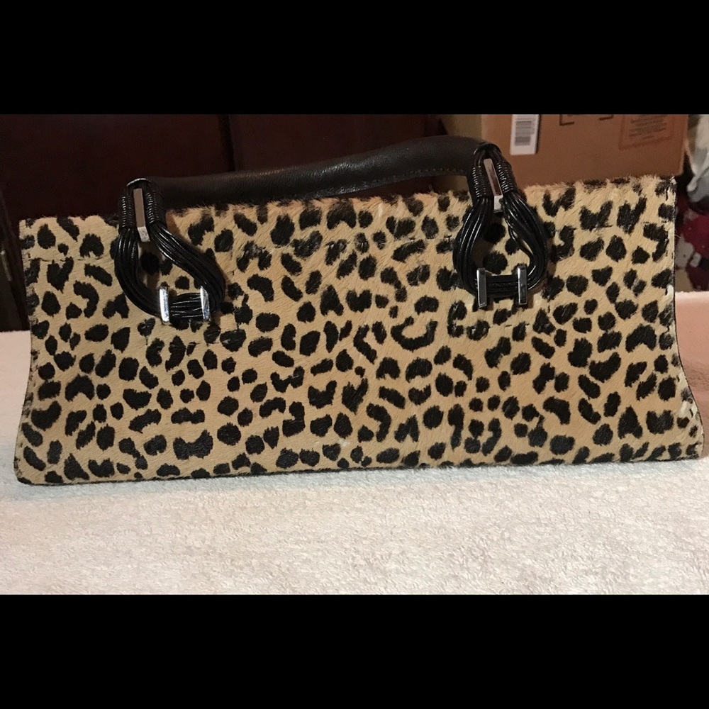 VBH BASSOTTO Cheetah Calf Hair Satchel Handbag